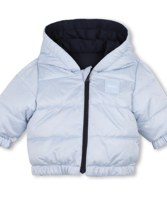 kids atelier boss Pale Blue Baby Puffer Jacket