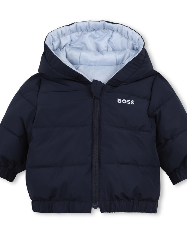 kids atelier boss Pale Blue Baby Puffer Jacket