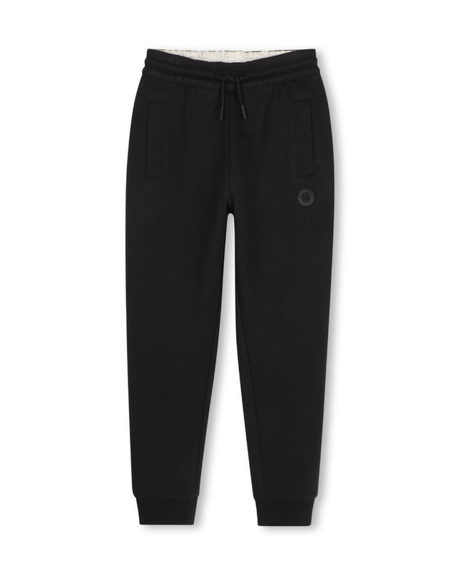 kids atelier boss Black Logo Patch Sweatpants