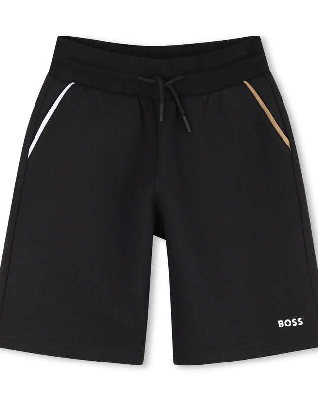 kids atelier boss Black Contrast Trim Shorts