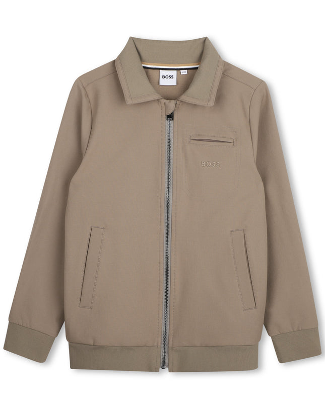 kids atelier boss Beige Zip-Up Cardigan