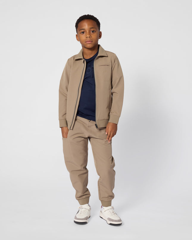 kids atelier boss Beige Zip-Up Cardigan