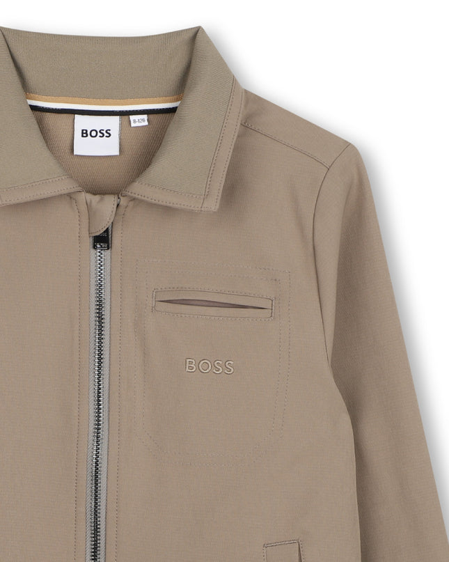 kids atelier boss Beige Zip-Up Cardigan