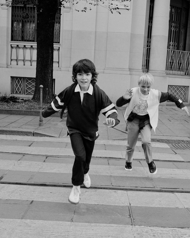 kids atelier boss Ivory Varsity-Style Cardigan Jacket