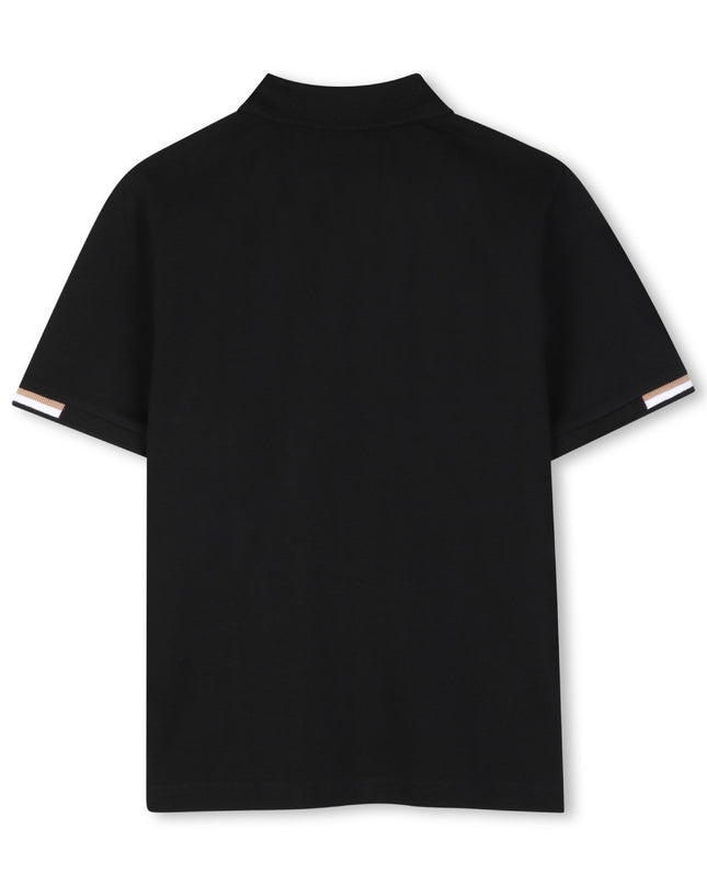 kids atelier boss Black Piqué Polo Shirt