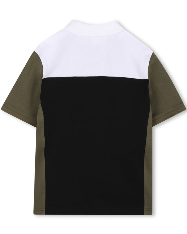kids atelier boss Black Colorblock Polo Shirt