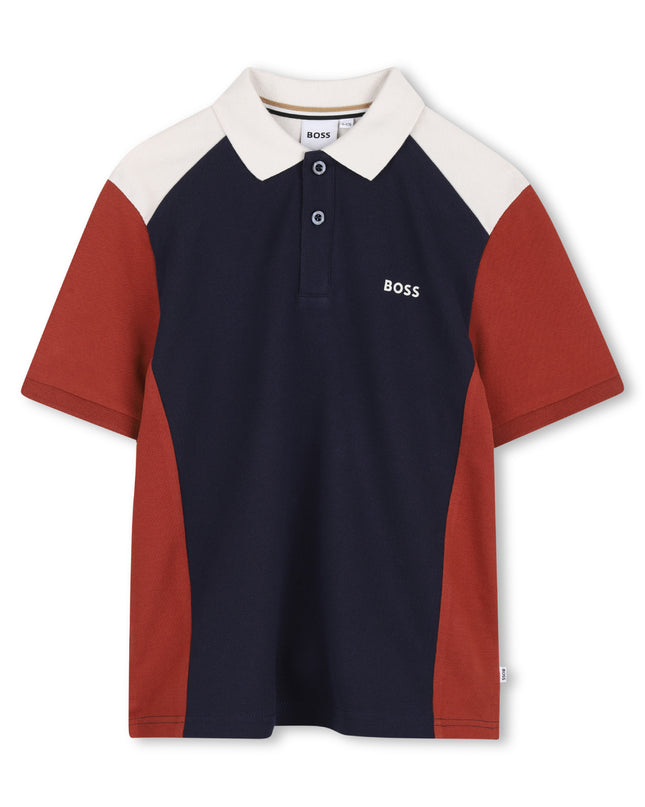 kids atelier boss Navy Colorblock Polo Shirt