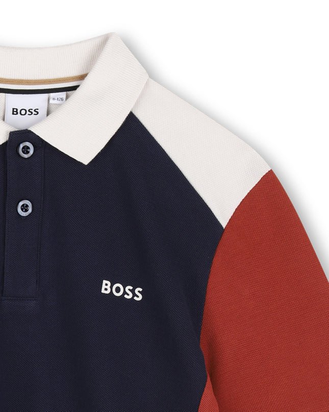 kids atelier boss Navy Colorblock Polo Shirt