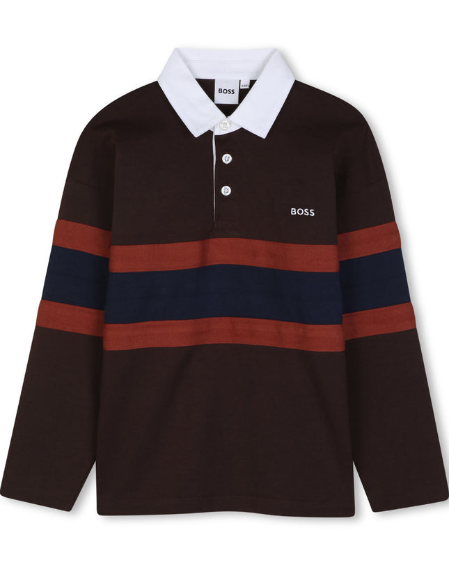 kids atelier boss Brown Oversized Polo Shirt