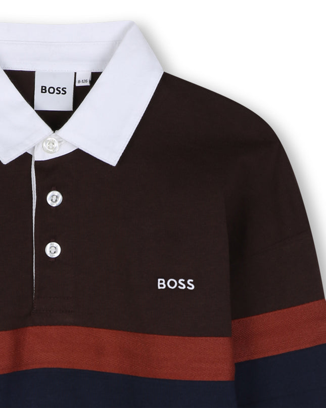 kids atelier boss Brown Oversized Polo Shirt