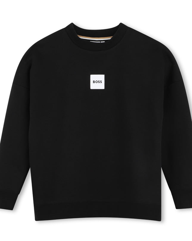 kids atelier boss Black Crewneck Sweatshirt
