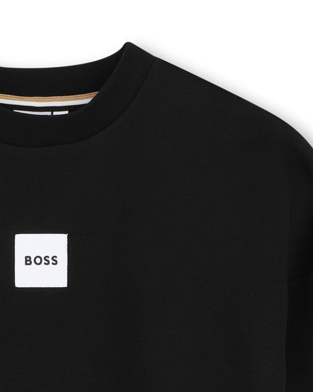 kids atelier boss Black Crewneck Sweatshirt