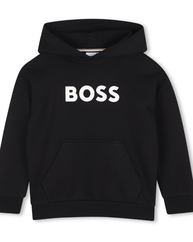 kids atelier boss Black Loose-Fit Hoodie