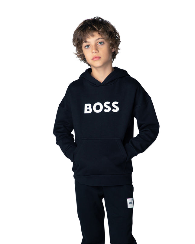kids atelier boss Black Loose-Fit Hoodie