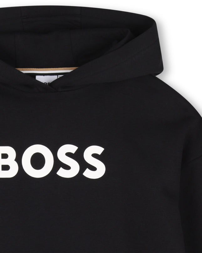 kids atelier boss Black Loose-Fit Hoodie