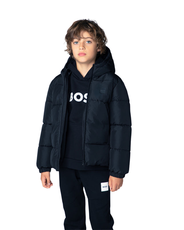 kids atelier boss Black Loose-Fit Hoodie