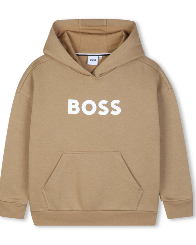 kids atelier boss Beige Loose-Fit Hoodie