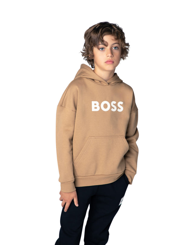 kids atelier boss Beige Loose-Fit Hoodie