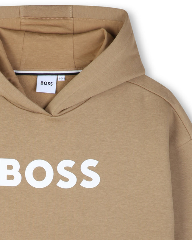 kids atelier boss Beige Loose-Fit Hoodie
