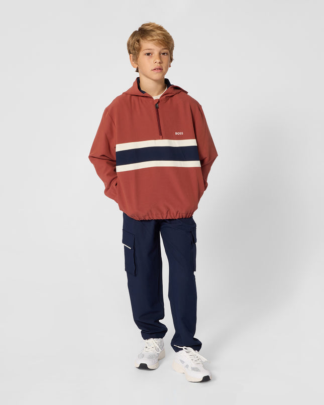 kids atelier boss Crimson Rust Half-Zip Hoodie