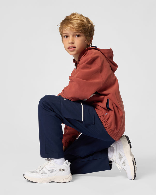 kids atelier boss Crimson Rust Half-Zip Hoodie
