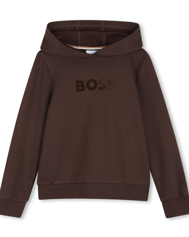kids atelier boss Brown Fleece Hoodie
