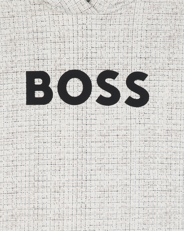 kids atelier boss Ivory Light Textured Hoodie