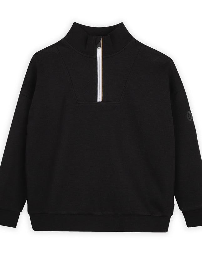 kids atelier boss Black Half-Zip Sweatshirt