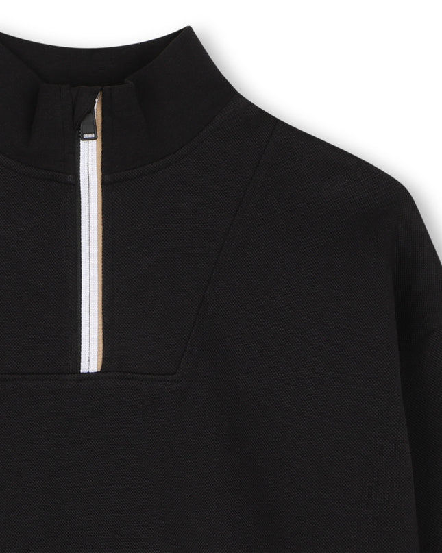 kids atelier boss Black Half-Zip Sweatshirt