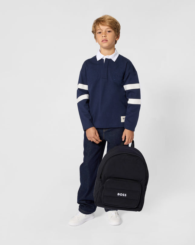 kids atelier boss Navy Oversized Polo Shirt