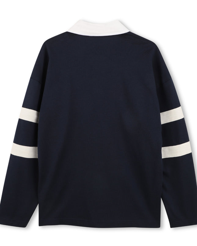 kids atelier boss Navy Oversized Polo Shirt