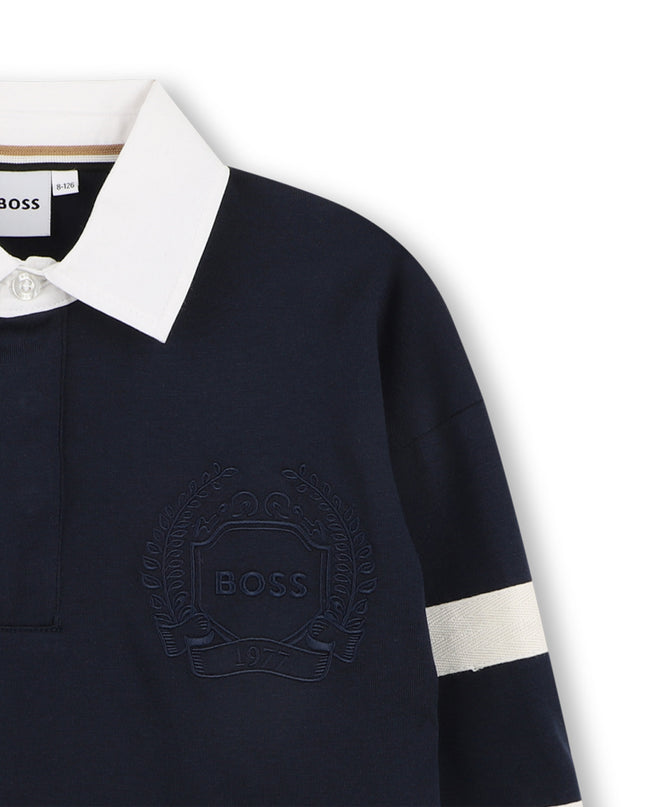 kids atelier boss Navy Oversized Polo Shirt