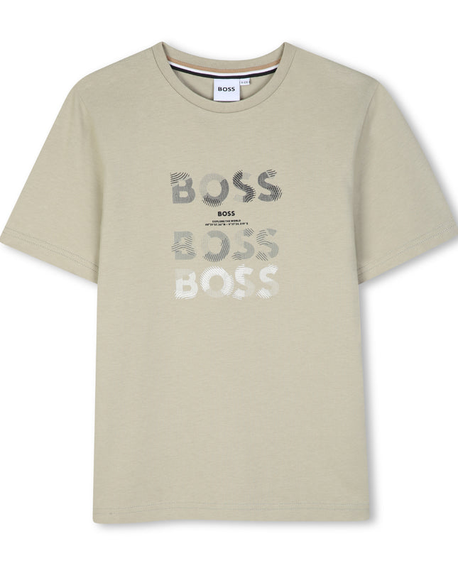 kids atelier boss Grey Multi-Logo T-Shirt