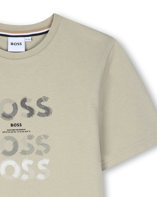 kids atelier boss Grey Multi-Logo T-Shirt