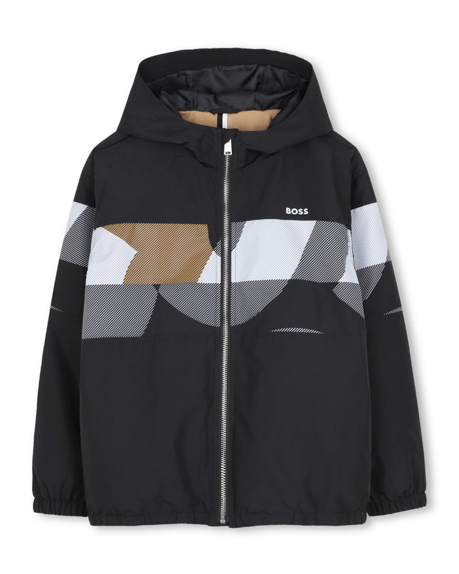 kids atelier boss Black Hooded Jacket