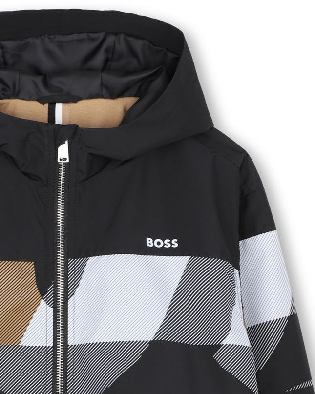 kids atelier boss Black Hooded Jacket