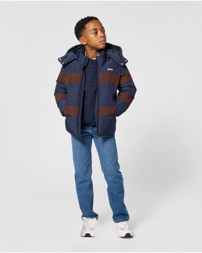 kids atelier boss Navy Color-Block Puffer Jacket
