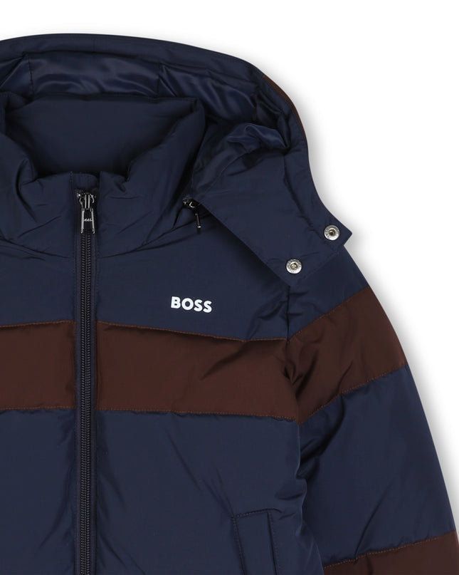 kids atelier boss Navy Color-Block Puffer Jacket