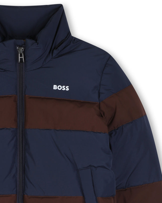 kids atelier boss Navy Color-Block Puffer Jacket