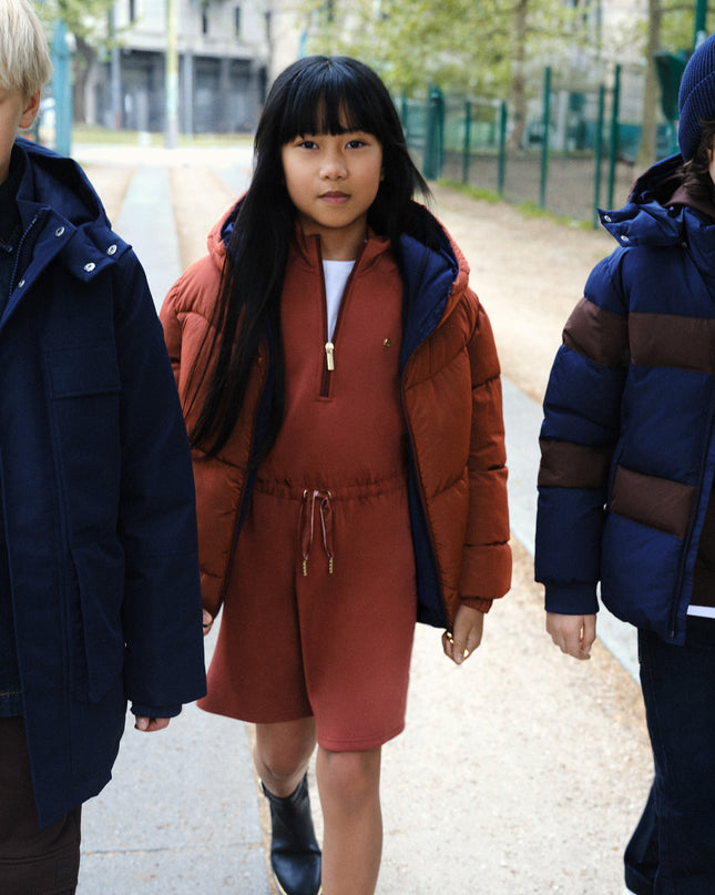 kids atelier boss Navy Color-Block Puffer Jacket