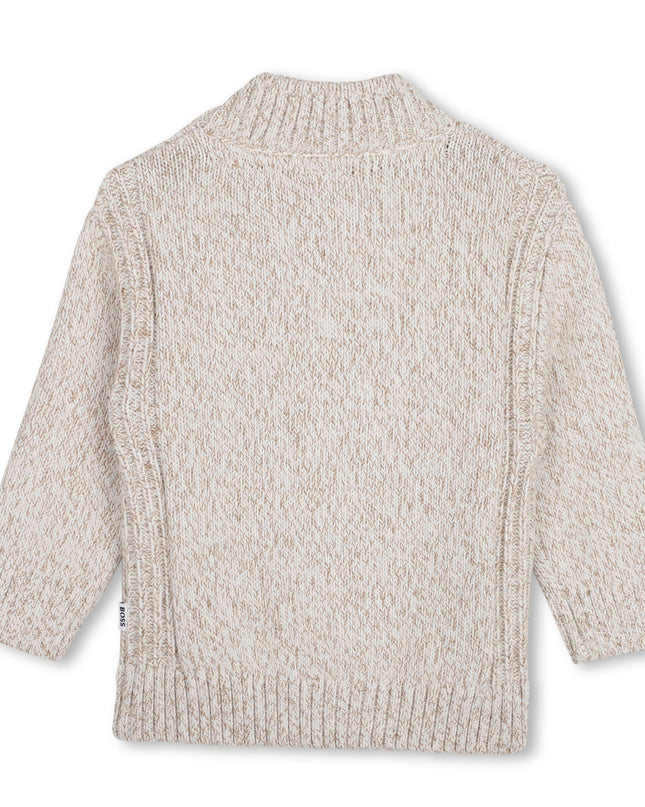 kids atelier boss Ivory Zip Knit Sweater