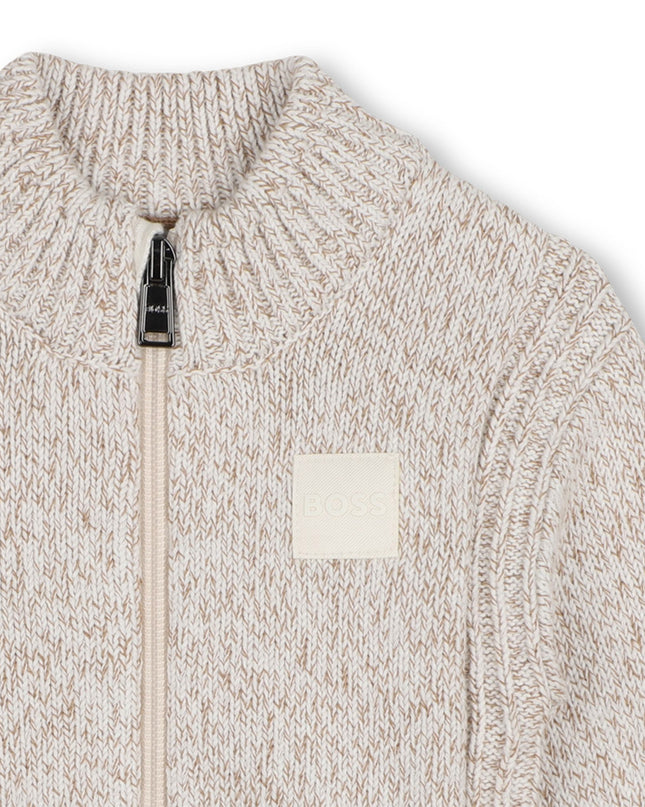kids atelier boss Ivory Zip Knit Sweater