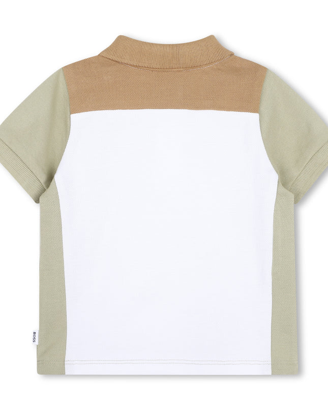 kids atelier boss White Colorblock Polo Shirt