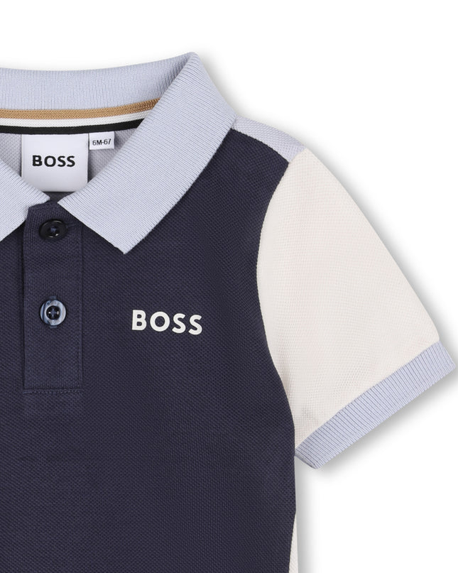 kids atelier boss Navy Short Sleeve Polo
