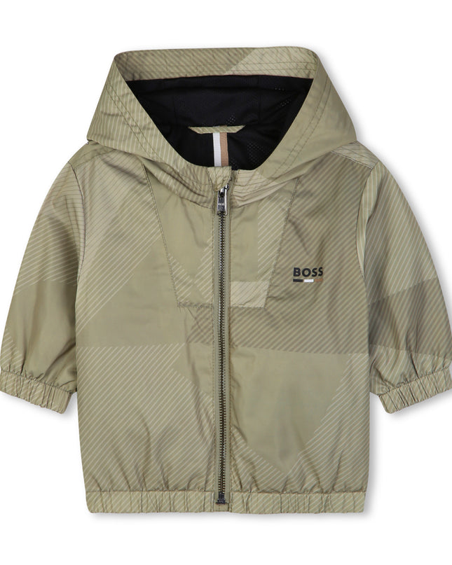 kids atelier boss Geometric Pattern Hooded Jacket
