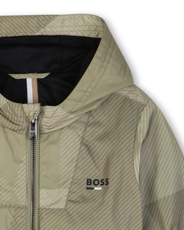 kids atelier boss Geometric Pattern Hooded Jacket