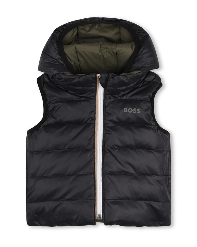 kids atelier boss Olive Night Reversible Hooded Vest