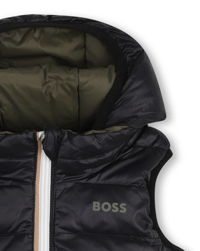 kids atelier boss Olive Night Reversible Hooded Vest
