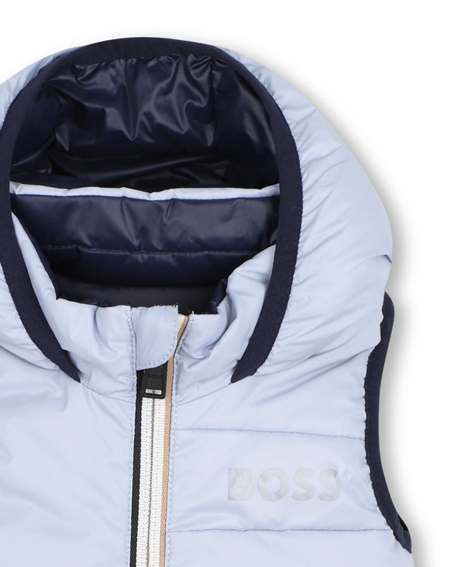 kids atelier boss Pale Blue Reversible Hooded Vest