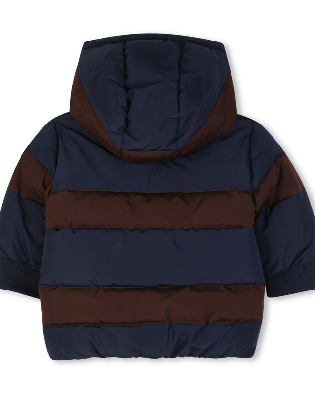 kids atelier boss Navy Striped Padded Hooded Jacket